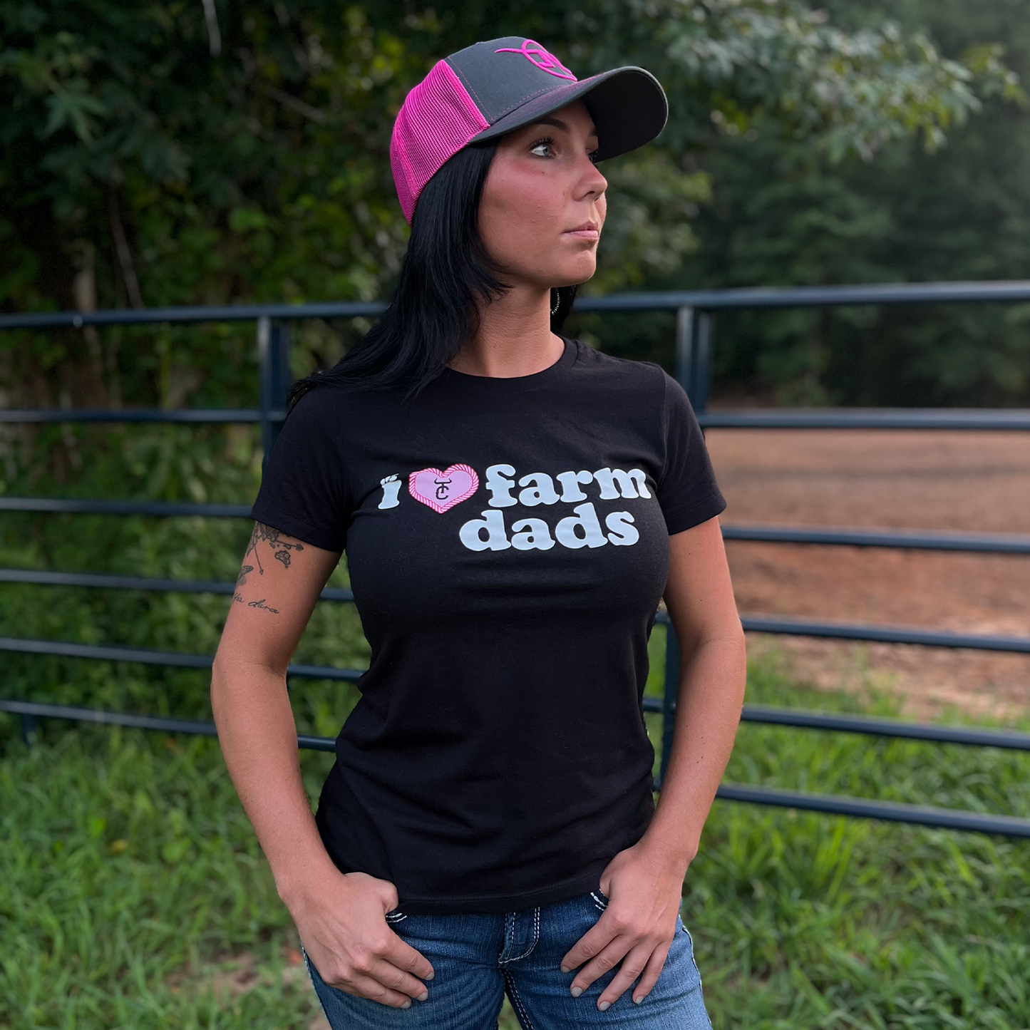 I Love Farm Dads Women's Tee