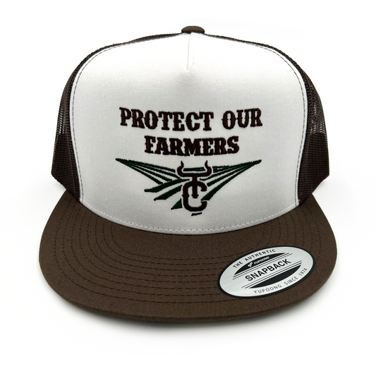 Protect Our Farmers Flat Bill Trucker Snapback